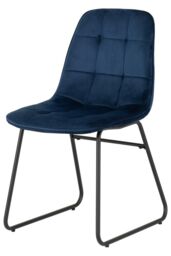 Seconique Quebec Straight Edge Dining Set with Lukas Chairs in Blue - thumbnail 3