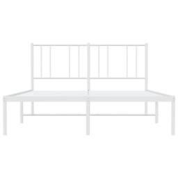 Berkfield Home Metal Bed Frame with Headboard White 120x200 cm - Size: Small Double - thumbnail 6