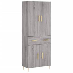 Berkfield Home Highboard Grey Sonoma 69.5x34x180 cm Engineered Wood - thumbnail 1