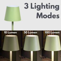 Marco Paul 33cm Sage Metal Rechargeable Table Lamp in Green - thumbnail 4