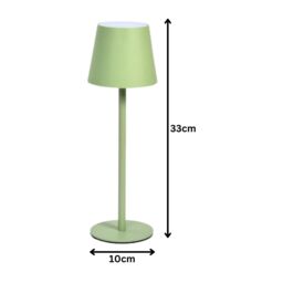 Marco Paul 33cm Sage Metal Rechargeable Table Lamp in Green - thumbnail 2