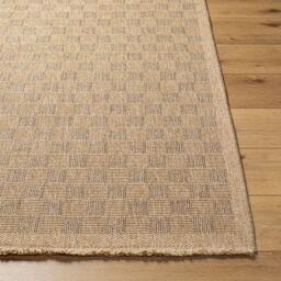 Livabliss Mirage-Cottage Tan Brown Checkboard Fringe Jute-Look In- & Outdoor Rug in Light Brown - Size: 200 cm x 275 cm - thumbnail 5