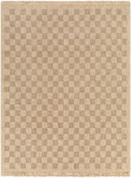 Livabliss Mirage-Cottage Tan Brown Checkboard Fringe Jute-Look In- & Outdoor Rug in Light Brown - Size: 200 cm x 275 cm - thumbnail 2