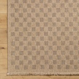 Livabliss Mirage-Cottage Tan Brown Checkboard Fringe Jute-Look In- & Outdoor Rug in Light Brown - Size: 200 cm x 275 cm - thumbnail 9
