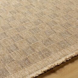 Livabliss Mirage-Cottage Tan Brown Checkboard Fringe Jute-Look In- & Outdoor Rug in Light Brown - Size: 200 cm x 275 cm - thumbnail 3