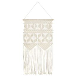 Berkfield Home Macrame Wall Hanger 40x80 cm Cotton in Cream - thumbnail 2
