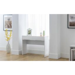 Ashfield Chic White High Gloss Dressing Table with 2