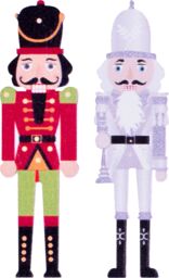Netagon Pack of 12 Wooden Nutcracker Stickers with Adhesive Back in Red - thumbnail 6