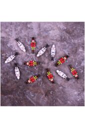 Netagon Pack of 12 Wooden Nutcracker Stickers with Adhesive Back in Red