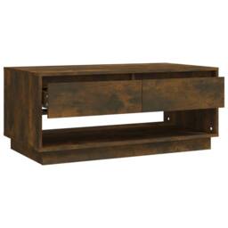 Berkfield Home Modern Coffee Table Smoked Oak 102.5x55x44 cm Engineered Wood in Brown - thumbnail 1