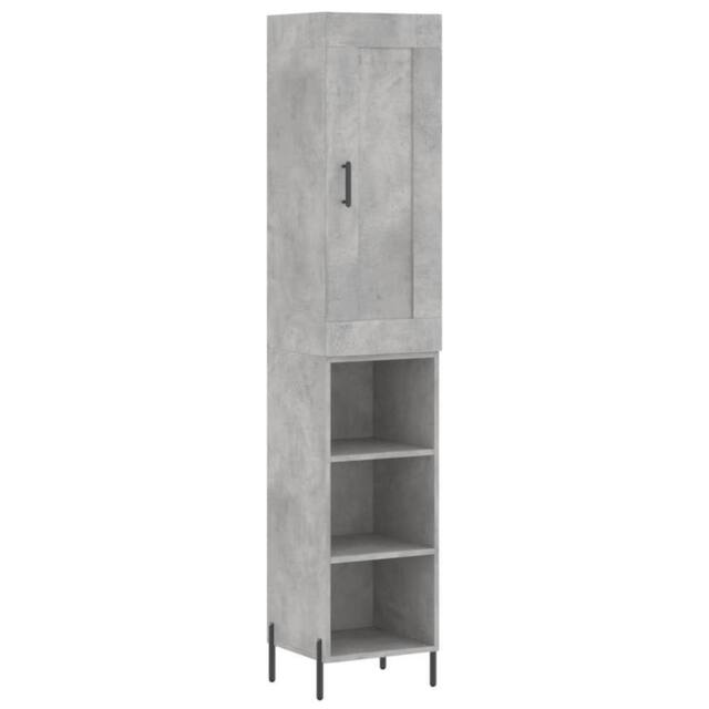 Berkfield Home Highboard Concrete Grey 34.5x34x180 cm Engineered Wood - image 1