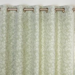 Sundour Sade Eyelet Curtains in Green - Size: 168 cm width x 137 cm drop - thumbnail 2