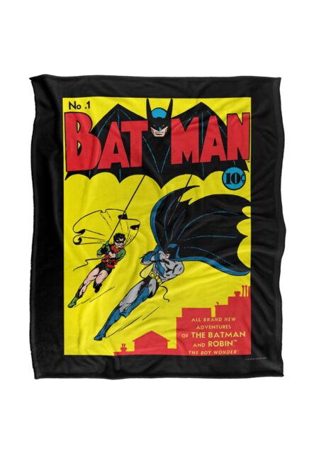 Batman First Officially Licensed Silky Touch Super Soft Throw Blanket 152x127 cm in White - image 1