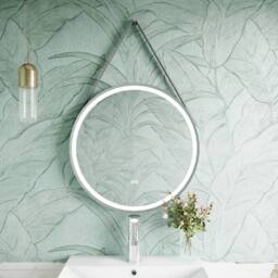 Balterley Round Framed LED Touch Sensor Mirror & Demister, 600mm - Chrome/Grey in Silver - thumbnail 2