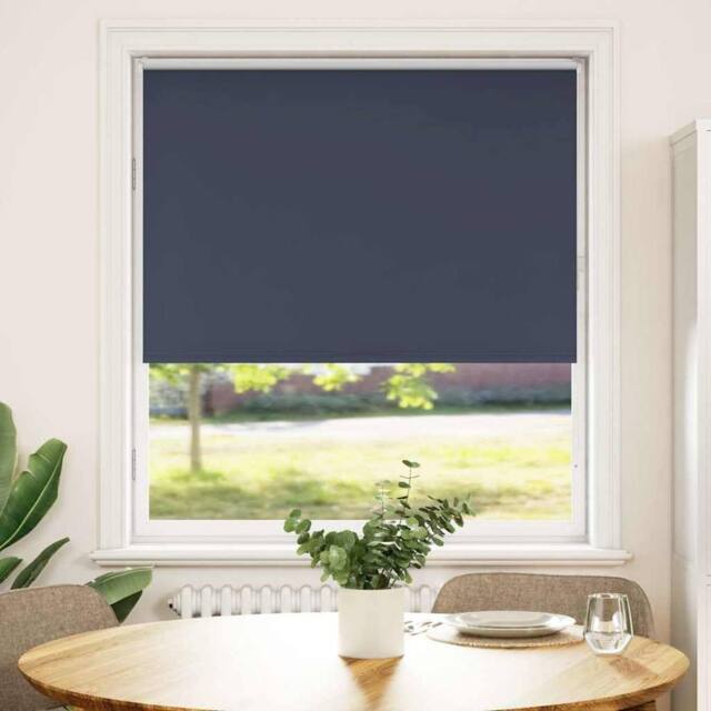 Berkfield Home Roller Blind Blackout Marine 95x175 cm Fabric Width 90.7 cm Polyester in Blue - image 1