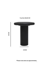 IH Design Aspley Pentagon Textured Side Table with Rustic Charm in Black - thumbnail 4