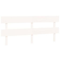 Berkfield Home Bed Headboard White 204x3x81 cm Solid Wood Pine - Size: 204 x 3 x 81 cm - thumbnail 2