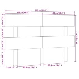 Berkfield Home Bed Headboard White 204x3x81 cm Solid Wood Pine - Size: 204 x 3 x 81 cm - thumbnail 6
