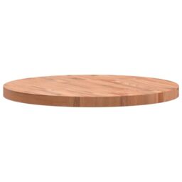 Berkfield Home Table Top Ã˜70x4 cm Round Solid Wood Beech in Brown - Size: 70x4 cm - thumbnail 6