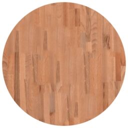 Berkfield Home Table Top Ã˜70x4 cm Round Solid Wood Beech in Brown - Size: 70x4 cm - thumbnail 2