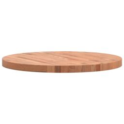 Berkfield Home Table Top Ã˜70x4 cm Round Solid Wood Beech in Brown - Size: 70x4 cm - thumbnail 5