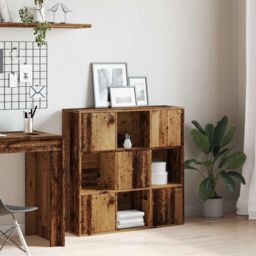 Berkfield Home Bookshelf Old Wood 90x28x90 cm Engineered Wood in Brown - Size: 90 x 28 x 90 cm - thumbnail 3