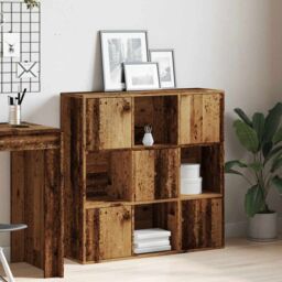 Berkfield Home Bookshelf Old Wood 90x28x90 cm Engineered Wood in Brown - Size: 90 x 28 x 90 cm - thumbnail 4