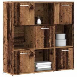 Berkfield Home Bookshelf Old Wood 90x28x90 cm Engineered Wood in Brown - Size: 90 x 28 x 90 cm - thumbnail 1