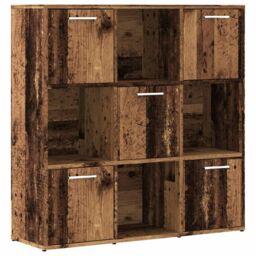 Berkfield Home Bookshelf Old Wood 90x28x90 cm Engineered Wood in Brown - Size: 90 x 28 x 90 cm - thumbnail 2
