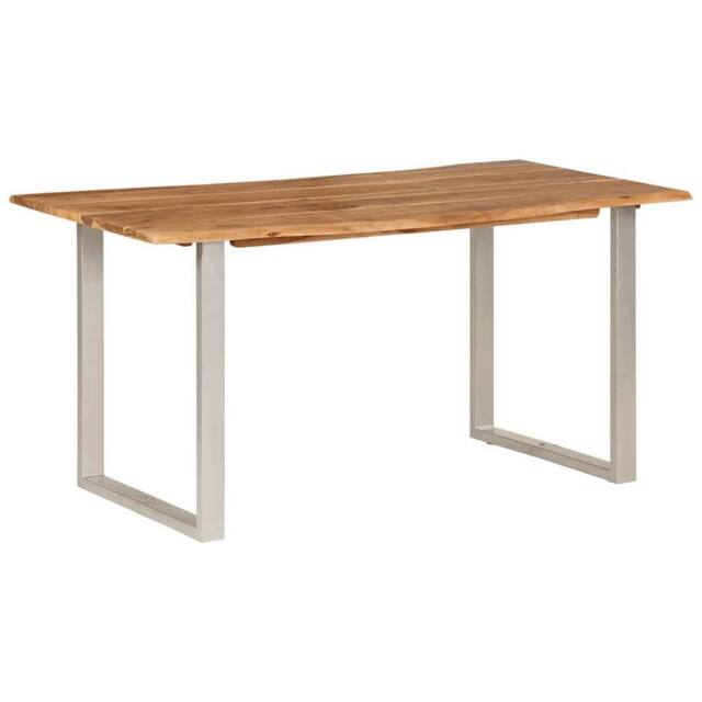 Berkfield Home Dining Table 154x80x76 cm Solid Acacia Wood in Brown - Size: 154 x 80 x 76 cm - image 1