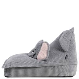 icon Kids Bean Bag Fun Animal Print Lounger & Cushion Bundle in Corduroy in Grey - Size: Medium - thumbnail 5