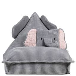 icon Kids Bean Bag Fun Animal Print Lounger & Cushion Bundle in Corduroy in Grey - Size: Medium - thumbnail 4