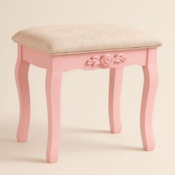 KOSY KOALA Women's Dressing Table With Mirror Stool Vanity Dresser Vanity Bedroom Pink Love Heart - thumbnail 2
