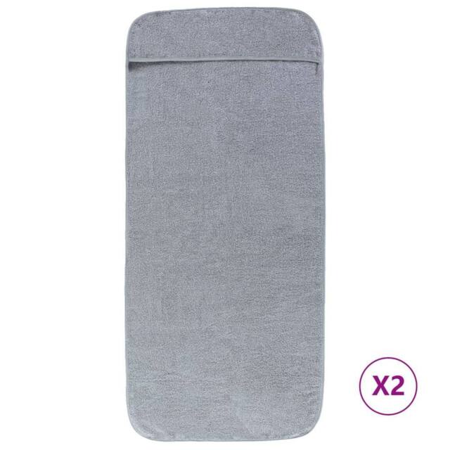 Berkfield Home Beach Towels 2 pcs Grey 60x135 cm Fabric 400 GSM - image 1