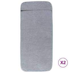 Berkfield Home Beach Towels 2 pcs Grey 60x135 cm Fabric 400 GSM