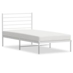 Berkfield Home Metal Bed Frame with Headboard White 100x200 cm - thumbnail 3