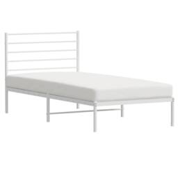 Berkfield Home Metal Bed Frame with Headboard White 100x200 cm - thumbnail 4