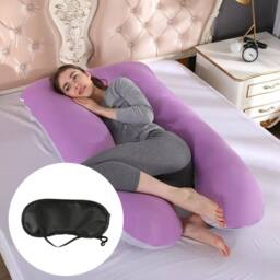 Hinsinc Purple U-Shaped Maternity Pillow for Pregnancy - thumbnail 3