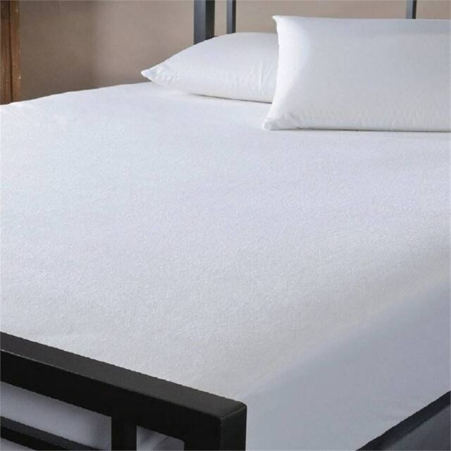 Nordara Waterproof Terry Towelling Mattress Protector in White - Size: Double - image 1