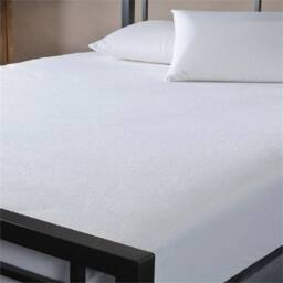 Nordara Waterproof Terry Towelling Mattress Protector in White - Size: Double - thumbnail 1