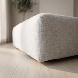 Abakus Direct Tokyo Footstool Brushed Tweed Fabric in Light Grey - thumbnail 3
