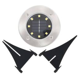 Berkfield Home Solar Ground Lights 8 pcs LED Lights Warm White in Silver - thumbnail 6