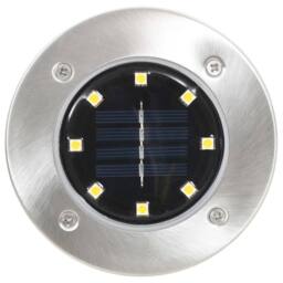 Berkfield Home Solar Ground Lights 8 pcs LED Lights Warm White in Silver - thumbnail 1