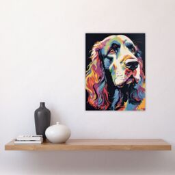 "Artery8 Wall Art Print English Cocker Spaniel Head Colourful Painting Cute Dog Portrait Poster - Size: W18"" x H24""" - thumbnail 4