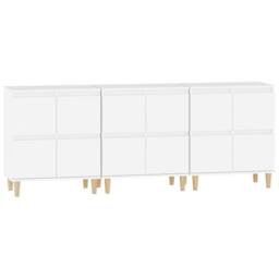 Berkfield Home Sideboards 3 pcs White 60x35x70 cm Engineered Wood - Size: 60 x 35 x 70 cm - thumbnail 6