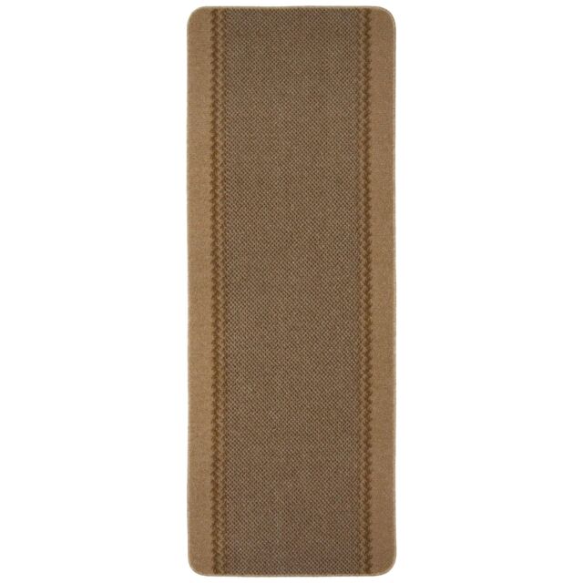 THE RUGS Washable Designer Rugs & Mats Lined Bordered Design in Beige - 116B - Size: 67 cm x 180 cm - image 1