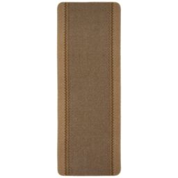 THE RUGS Washable Designer Rugs & Mats Lined Bordered Design in Beige - 116B - Size: 67 cm x 180 cm - thumbnail 1