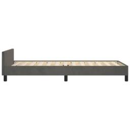 Berkfield Home Bed Frame with Headboard Dark Grey 90x190cm Single Velvet - thumbnail 6