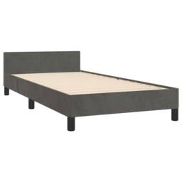 Berkfield Home Bed Frame with Headboard Dark Grey 90x190cm Single Velvet - thumbnail 4