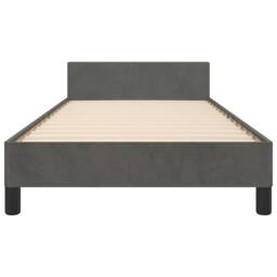Berkfield Home Bed Frame with Headboard Dark Grey 90x190cm Single Velvet - thumbnail 5